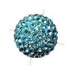 boule de strass 14mm aquamarine