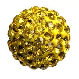 ronde strassbal 6mm geel