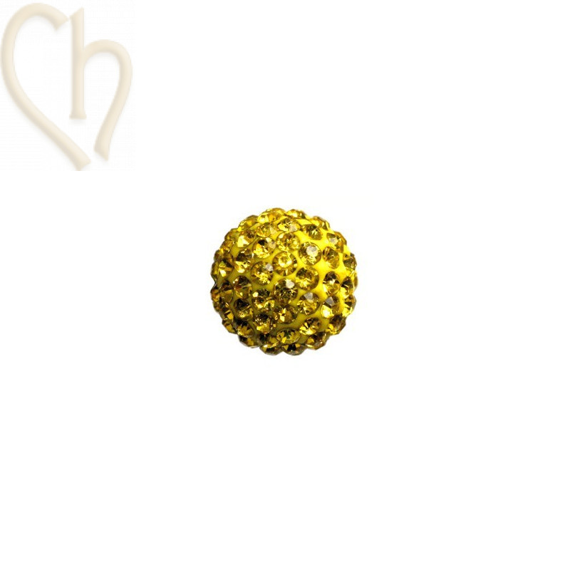 ronde strassbal 6mm geel