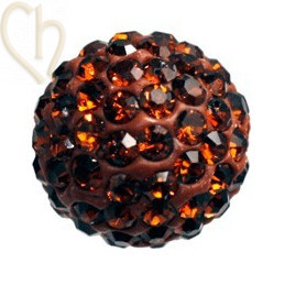 ronde strassbal 8mm smoked topaz