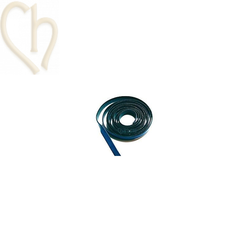 leather ribbon AZUL blue