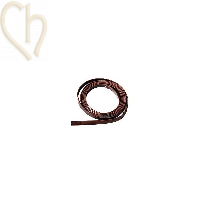 cuir plat marron foncé