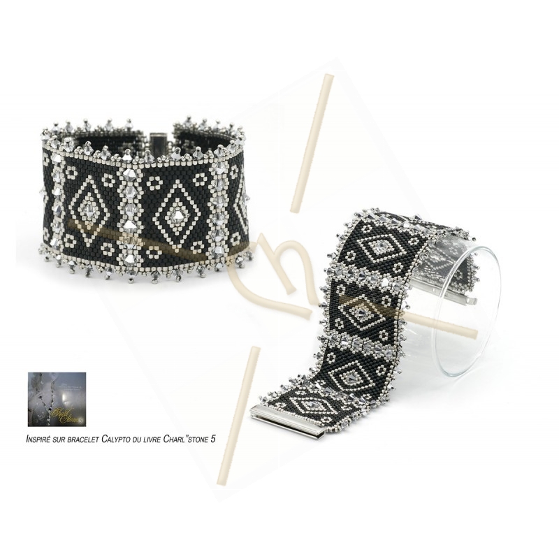 Kit bracelet ByElle avec Superduo perles - Noir Gold