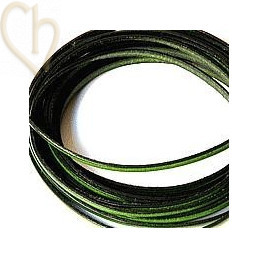 leather ribbon verde