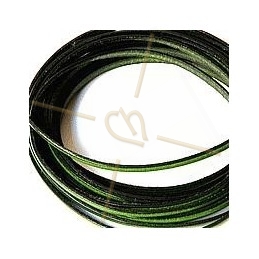 leather ribbon verde