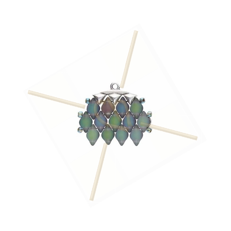 Cymbal Bead Endings - eindstuk voor Gemduo 15.6X8.4MM III Rhodium