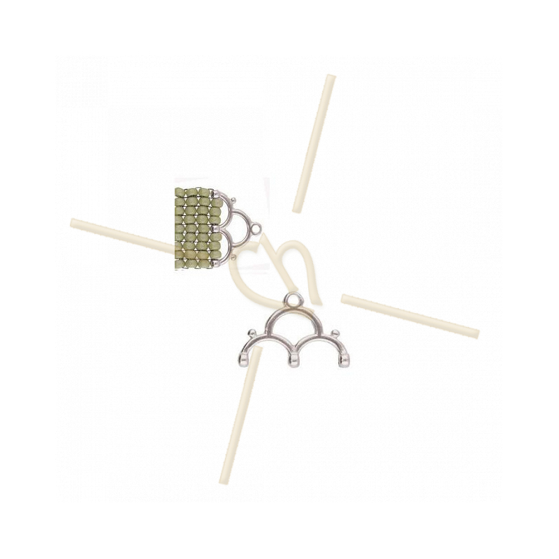 Cymbal Embout Rhodium plated  - LAKOS III 19MM - pour Rocailles Miyuki et Tcheque