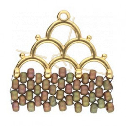 Cymbal Eindstuk Gold plated - LAKOS IV 27MM - voor Rocailles Miyuki en Tsjech