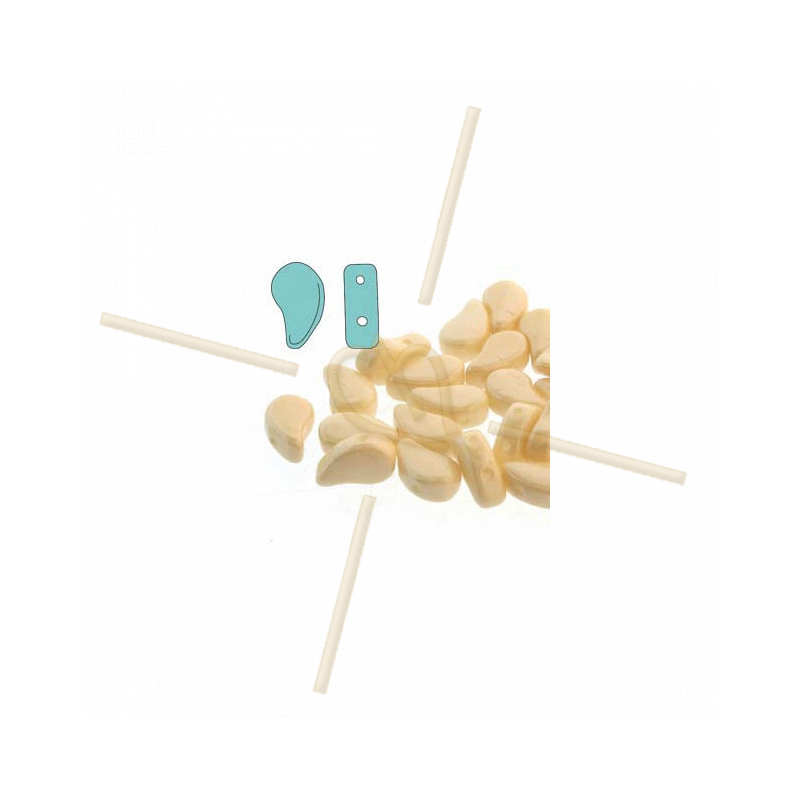 Paisley Duo glassbeads 2-holes drop Chalk Beige Luster Paisley Duo glassbeads 2-holes drop Chalk Beige Luster